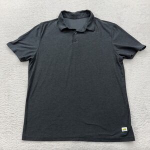 Vuori Mens Charcoal Heather Short Sleeve Performance Polo Shirt Small